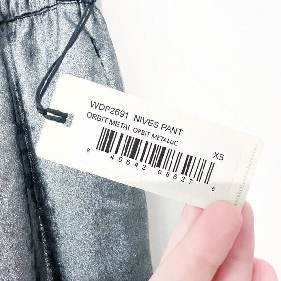 NEW Brochu Walker The Nives Paperbag Pant in Orbit Metallic Gunmetal Size XS - Picture 4 of 11